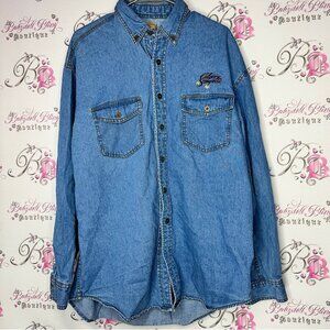 Calgary stampede long sleeve button up denim jean shirt greatest outdoor show